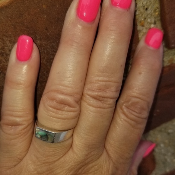 Vintage sterling MOP ring ‎ 6.5 - Picture 2 of 9